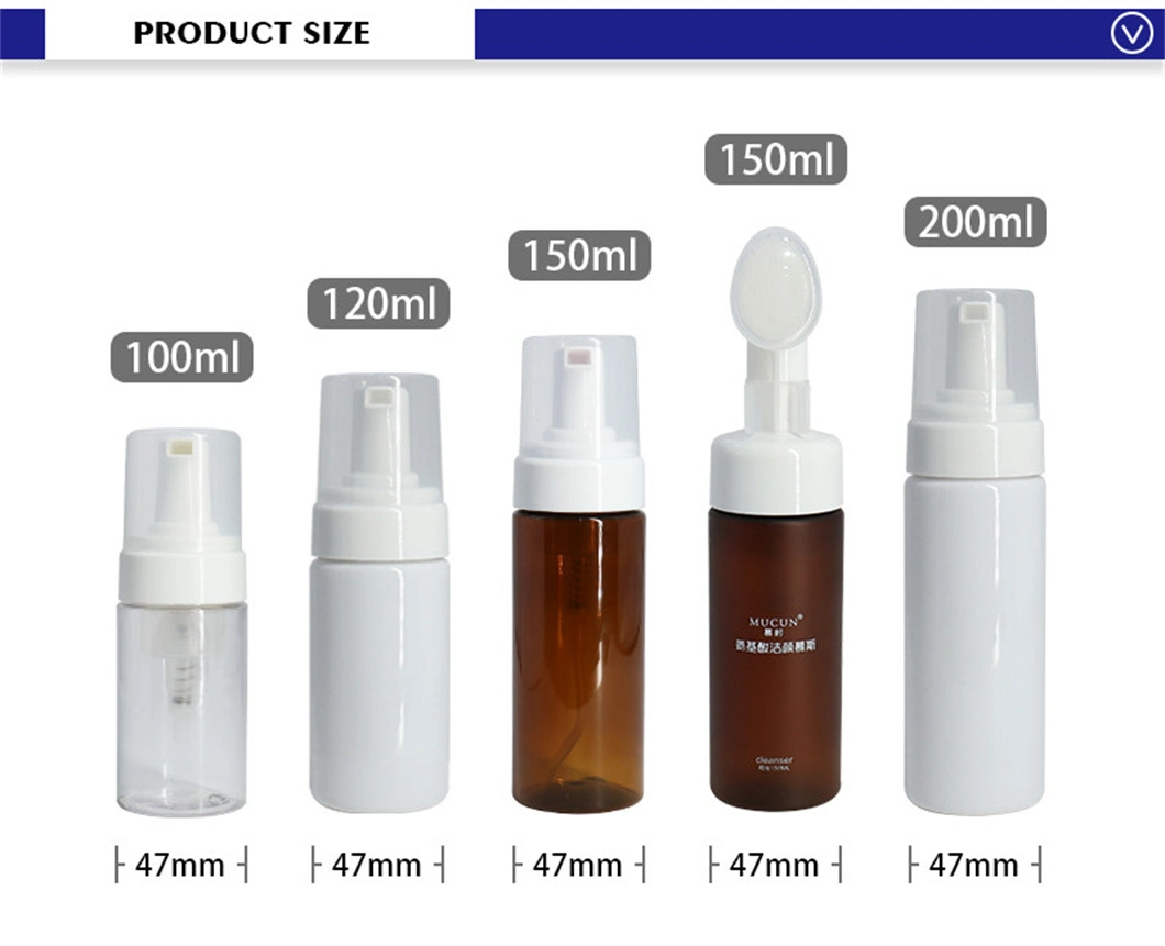 Skincare Packaging Face Wash Recyclable Foam Pump Dispenser Bottle 100ml 120ml1 50ml 180ml 200ml Foam Dispenser Bottle