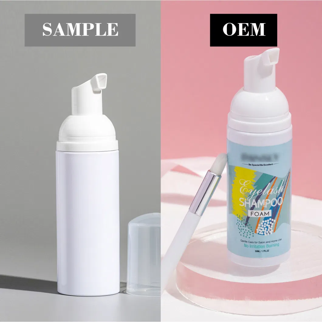 Lash Extension Cleaning Foam Pet Plastic Bottle for Eyelash Shampoo Face Cleansing Hand Washing White Empty Bottle Face Cleanser Dispenser